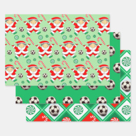 Girls Soccer Holiday Geschenkpapier
