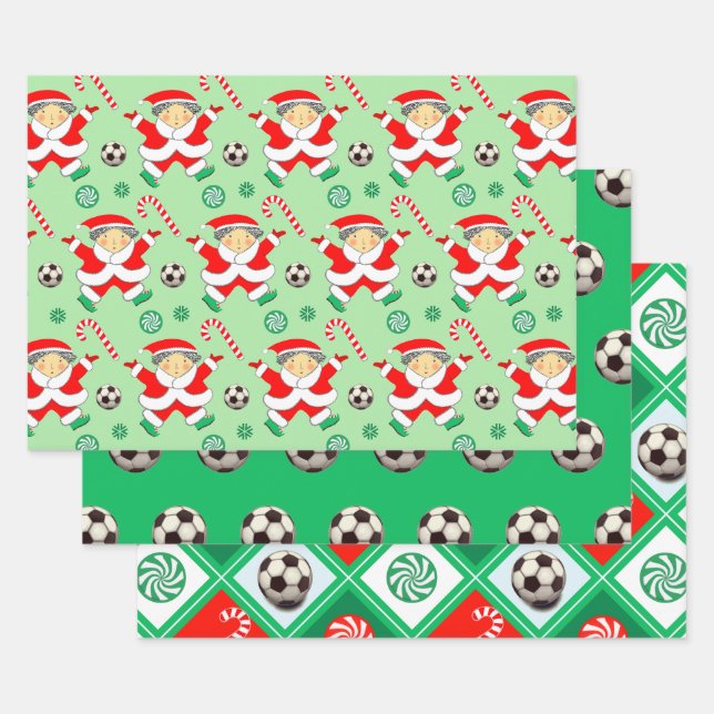 Girls Soccer Holiday Geschenkpapier Set (Set)