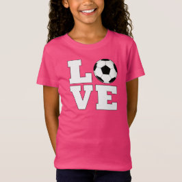 Girls Soccer LIEBE Niedlich Soccer Player T - Shir T-Shirt