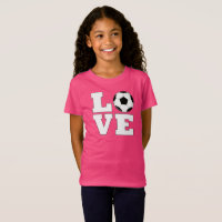 Girls Soccer LIEBE Niedlich Soccer Player T - Shir