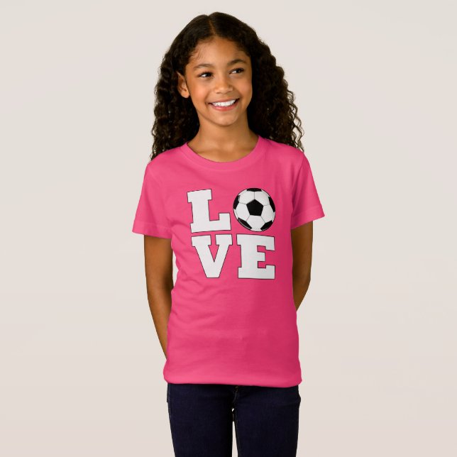 Girls Soccer LIEBE Niedlich Soccer Player T - Shir T-Shirt (Vorne ganz)