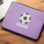 Girls Soccer Personalisiert Laptopschutzhülle<br><div class="desc">Fußball Ball Personalisierte Kinder Design.</div>