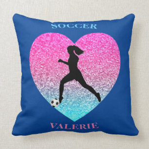 Girls Soccer Personalisiert Throw Kissen