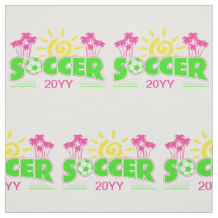 Girls Soccer Sunshine Palm Trees Stoff