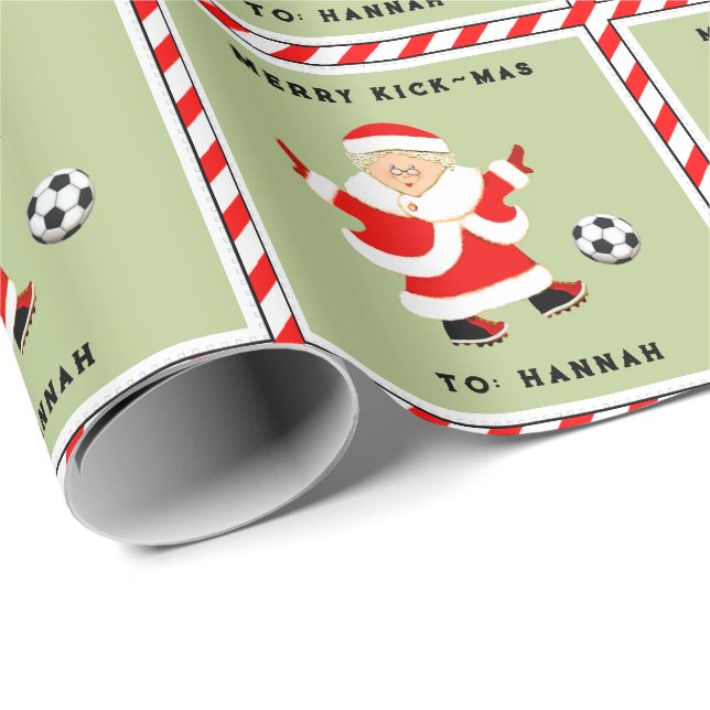 Girls Soccer Weihnachtsfeiertag Geschenkpapier (Rolleneckpunkt)