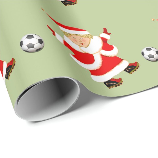 Girls Soccer Weihnachtsgeschenk Geschenkpapier (Rolleneckpunkt)