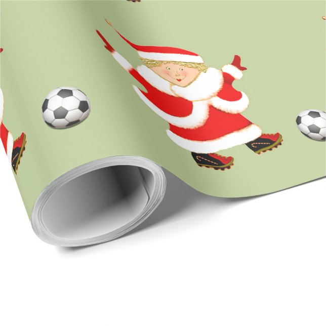 Girls Soccer Weihnachtsgeschenk Geschenkpapier (Rolleneckpunkt)