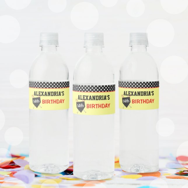 Girls Softball Geburtstagsparty (Girls Softball Birthday Party Water Bottle Label)