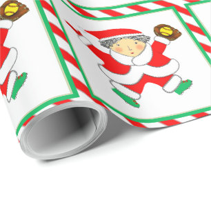 Girls Softball Holiday Geschenk Geschenkpapier