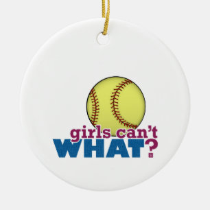 Girls Softball Keramik Ornament