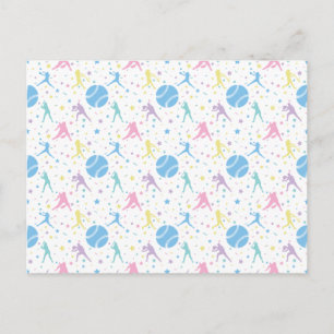 Girls Softball Player Stars Postkarte