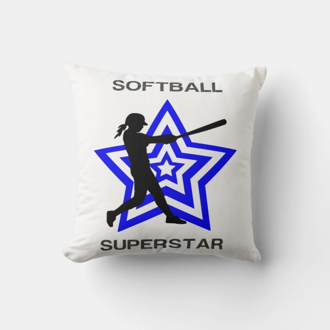 Girls Softball Superstar Custom Kissen (Vorderseite)