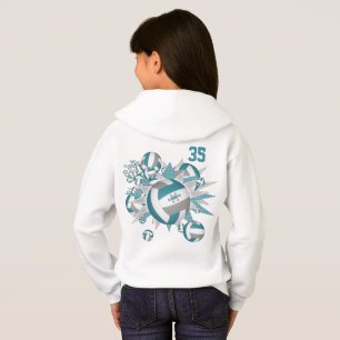 Girls sportliche aquamarine Graubälle Hoodie