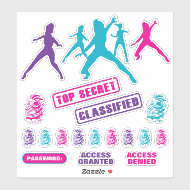 Girls Spy Party Stickers Aufkleber (Blatt)
