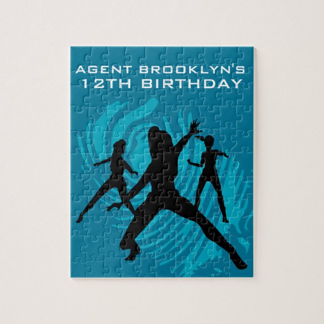Girls Spy Party Teal Fingerprint (Vertikal)