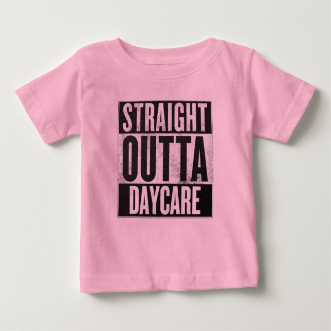 Girl's Straight Outta Daycare Funny T-Shirt (Vorderseite)