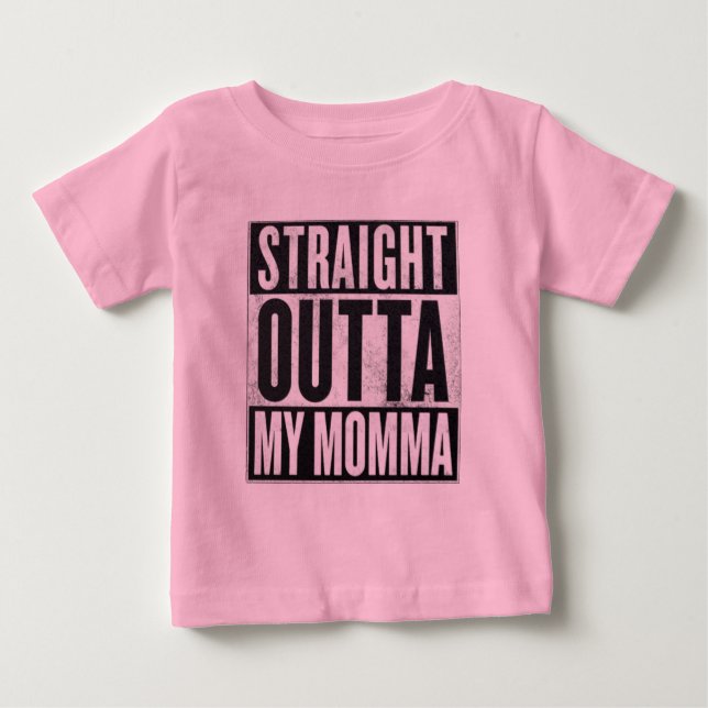 Girl's Straight Outta My Momma Funny Kid T-Shirt (Vorderseite)