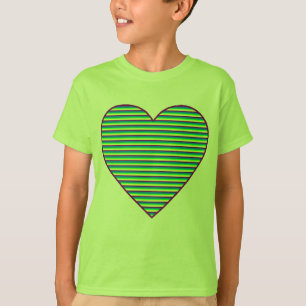 Girls Striped Heart T - Shirt