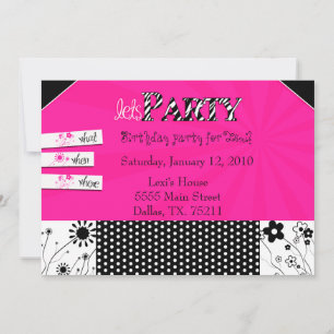 Girls stylisches Party Einladung
