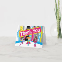 Girls Superhero Birthday Danke, Karten