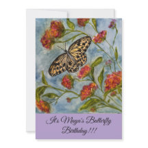 Girls Sweet Butterfly Birthday Invitation