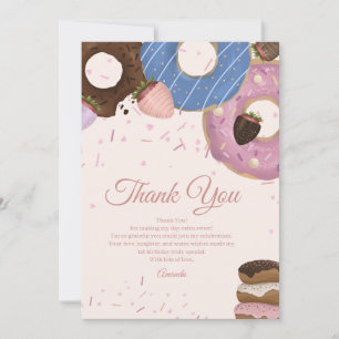 Girls Sweet Donut Pastel Geburtstag Dankeskarte