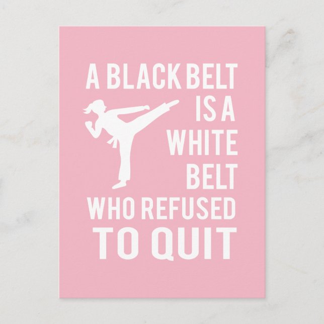 Girl's Taekwondo Karate Black Belt Herzlichen Glüc Postkarte (Vorderseite)