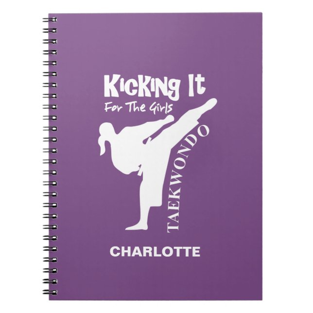 Girls Taekwondo Martial Arts Notizblock (Vorderseite)
