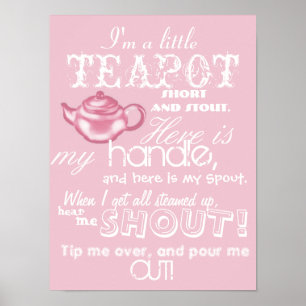 Girls tea party room decor poster