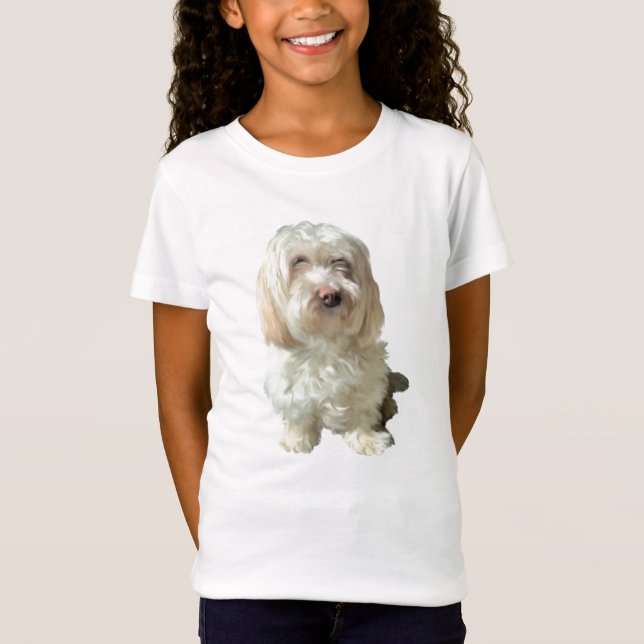 Girl's Tee Shirt Havanese Dog (Vorderseite)