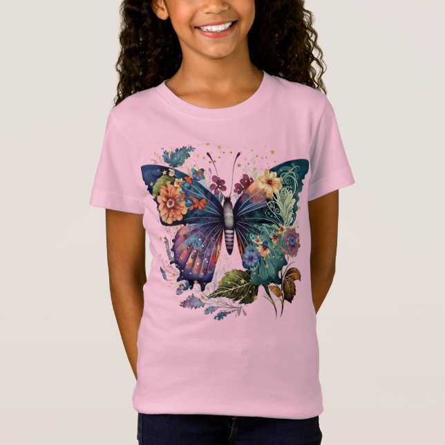 Girls Tee Shirt mit Hübschem Schmetterling (Vorderseite)