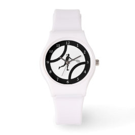Girls Tennis Player Hitchhand Weißer Ball Armbanduhr