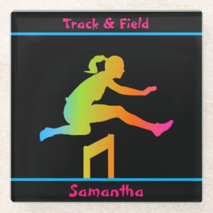 Girls Track and Field Glasuntersetzer