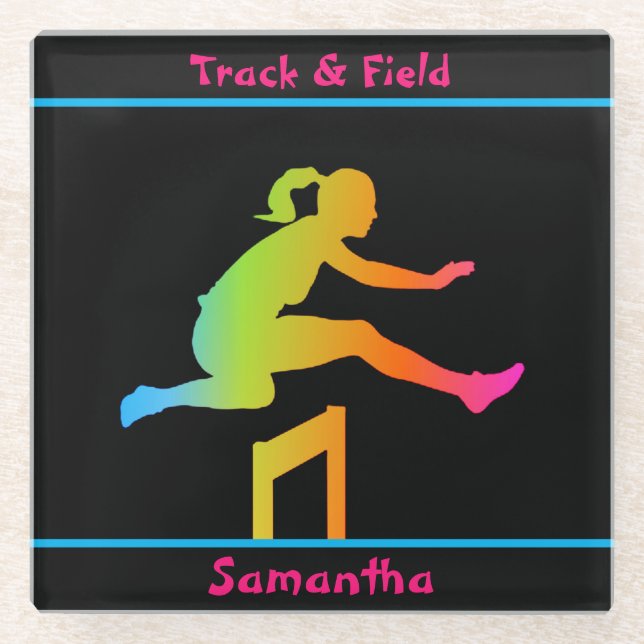 Girls Track and Field Glasuntersetzer (Vorderseite)