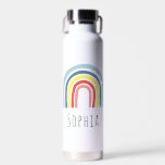 Girls Trendy & Whimsical Rainbow Cartoon Kinder Trinkflasche<br><div class="desc">Dieses trendige und skurrile Design aus Stahl-Wasserflasche bietet einen hellen Boho Regenbogen,  in dem Sie Ihren Mädchennamen in eleganter Typografie hinzufügen können. Das perfekte helle und farbenfrohe Geschenk für Ihren Regenbogenliebhaber.</div>