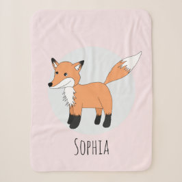 Girls Trendy Woodland Fox und Name Kids Sherpadecke