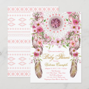 Girls Tribal Dreamcatcher Baby Shower Einladung