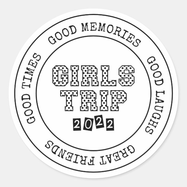 Girls Trip 2022 Girls Weekend Urlaub Abenteuer Runder Aufkleber (Vorderseite)