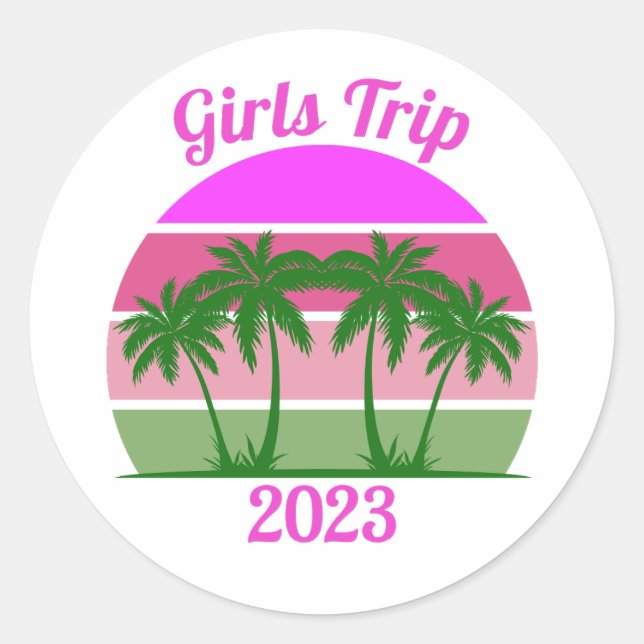 Girls Trip 2023 Runder Aufkleber (Vorderseite)