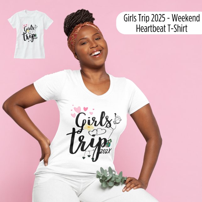 Girls Trip 2025 - Heartbeat am Wochenende T-Shirt (Girls Trip 2025 - Weekend Heartbeat T-Shirt)