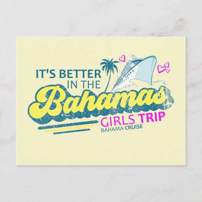 Girls Trip Bahamas Postcard Ausflug Postkarte (Vorderseite)