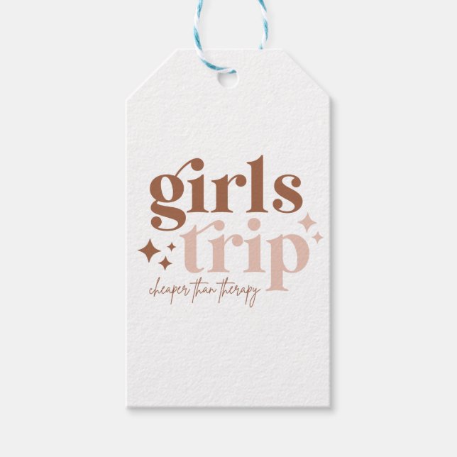 Girls Trip billiger als TherapieWillkommensbeutel Geschenkanhänger (Vorderseite)