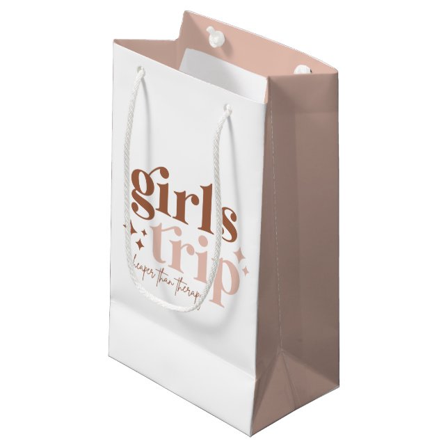 Girls Trip billiger als TherapieWillkommensbeutel Kleine Geschenktüte (Vorderseite Schrägansicht)