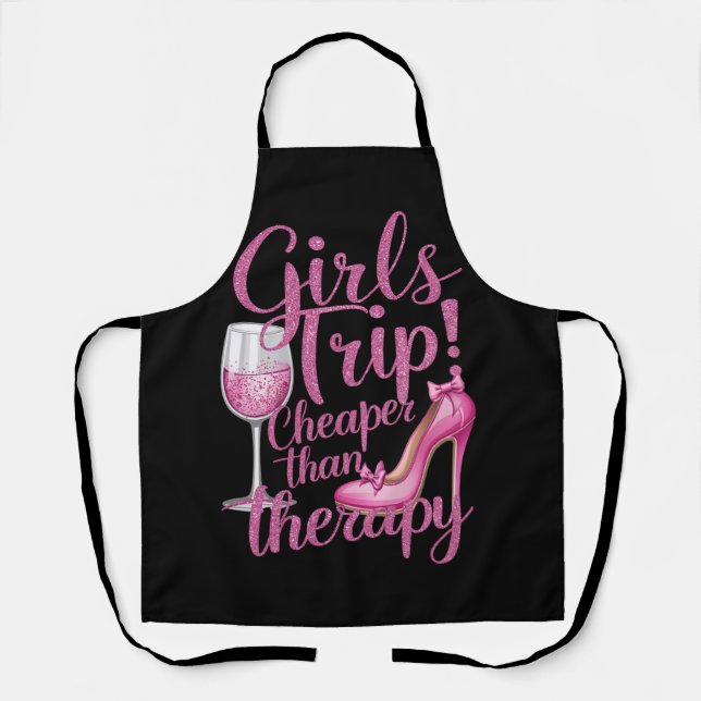 Girls Trip billiger als Therapiewochenende Party Schürze (Vorderseite)