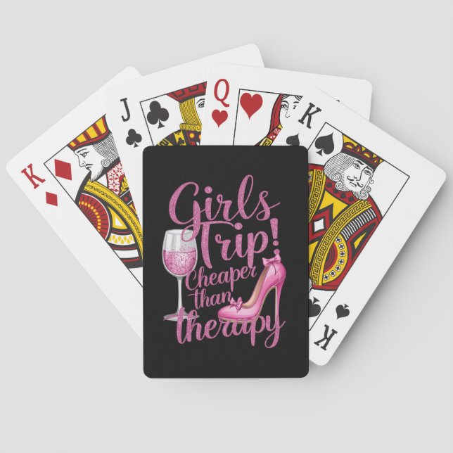 Girls Trip billiger als Therapiewochenende Party Spielkarten (Rückseite)