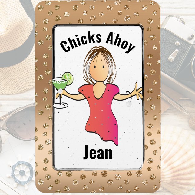Girls Trip Chicks Ahoy Funny für ihre Kreuzfahrt T Magnet (Von Creator hochgeladen)
