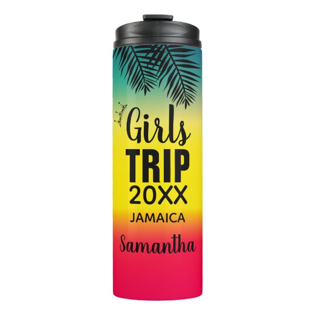 Girls Trip, Crown Year & Name Green Yellow Red Thermosbecher (Vorderseite)