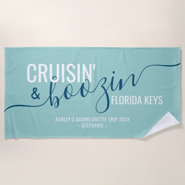Girls Trip Cruisin Boozin komplett anpassbar Strandtuch (Vorderseite)