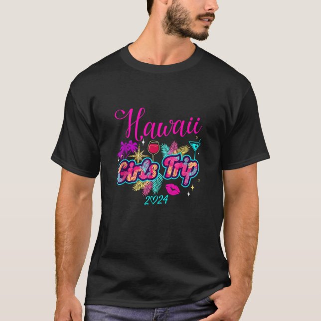 Girls Trip Hawaii 2024 Beach Womens Vacation Birth T-Shirt (Vorderseite)