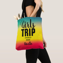 Girls Trip mit Crown Year & Name Green Yellow Red Tasche